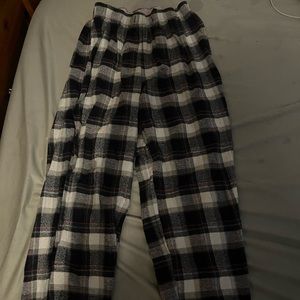 Stillwater plad pajama pants. dark blue, grey, white, and hot pink. Size Medium